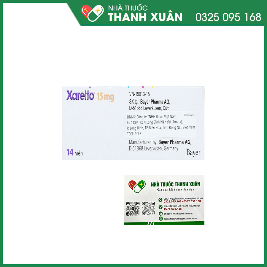 Xarelto 15mg thuốc dự phòng đột quỵ và thuyên tắc mạch toàn thân